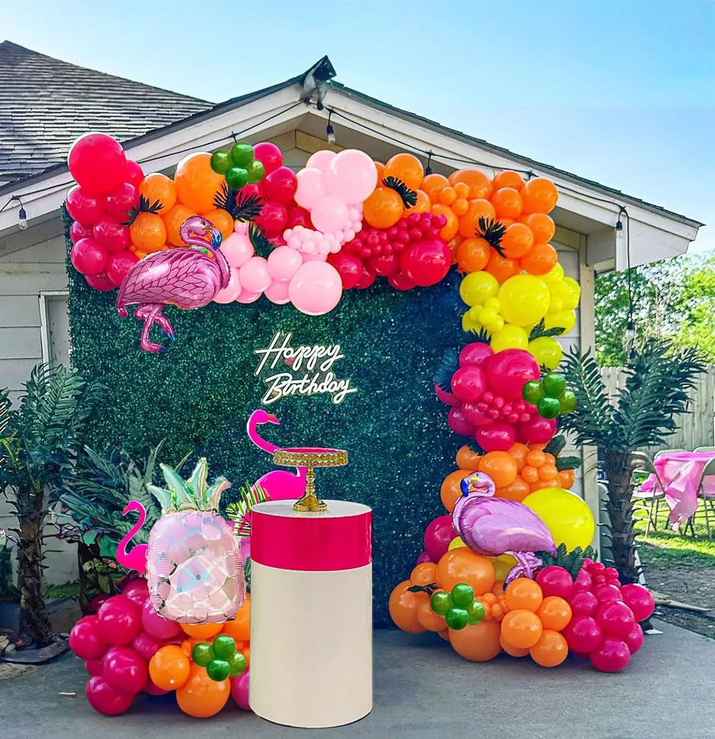 130PCS Flamingo Balloon Arch Kit – Pink Gold Tropical Party Set Balloon Arch Kit Babs Flamingo-1Set