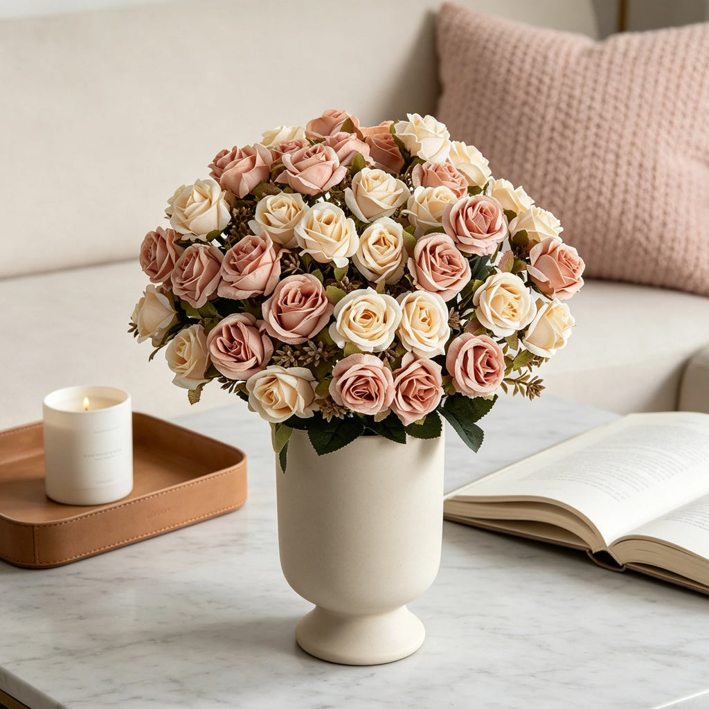 Silk Artificial Carnation Rose Bouquet – Wedding & Home Decor Artificial Flower Bouquet Babs