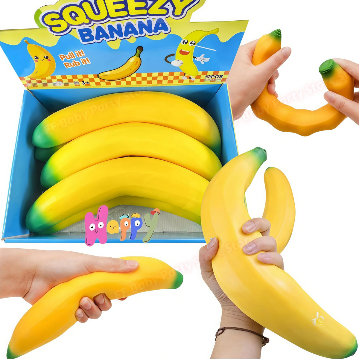 Banana Squishy Toy – Slow Rising Foam Fidget & Desk Decor Squishy Fidget Toy Babs