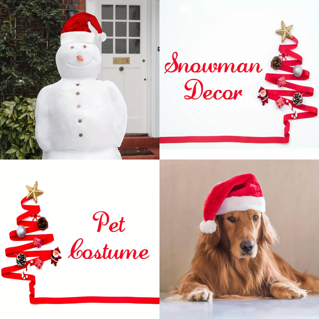 3-Pack Adult Christmas Hats – Cozy Red & White Santa Caps Christmas Santa Hat Babs