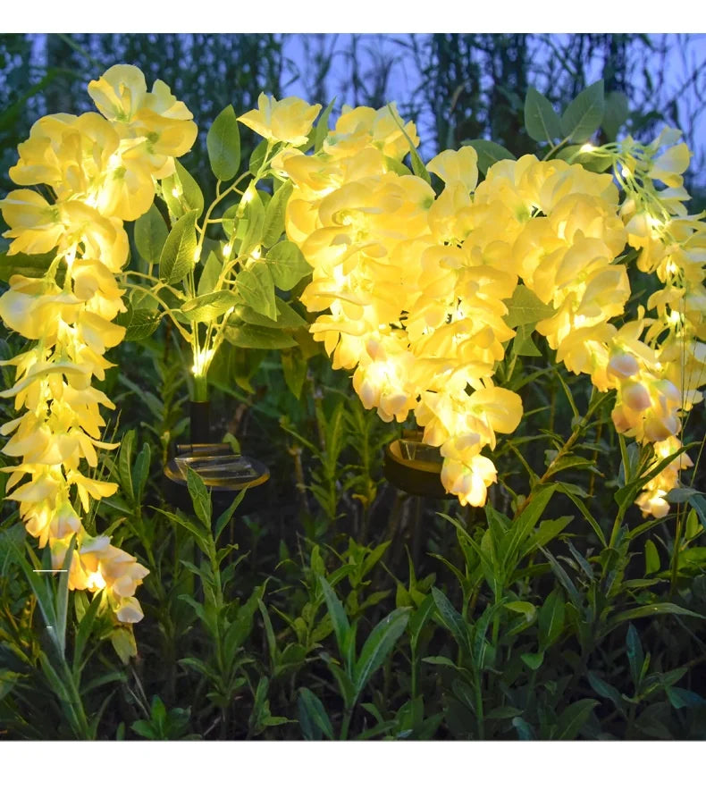 Solar Wisteria Flower Garden Light – Outdoor Waterproof Lawn Lamp Solar Garden Lamp Babs 1pc-Yellow