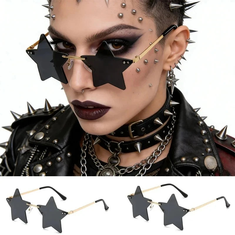 Star Frameless Party Sunglasses 10-Pack – UV400 Costume Eyewear Costume Sunglasses Babs mix colors