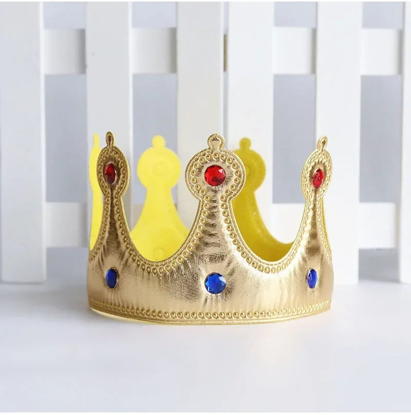 Kids Royal Crown Tiara – Gold & Silver Birthday Party Hat Kids Crown Headband Babs gold 2