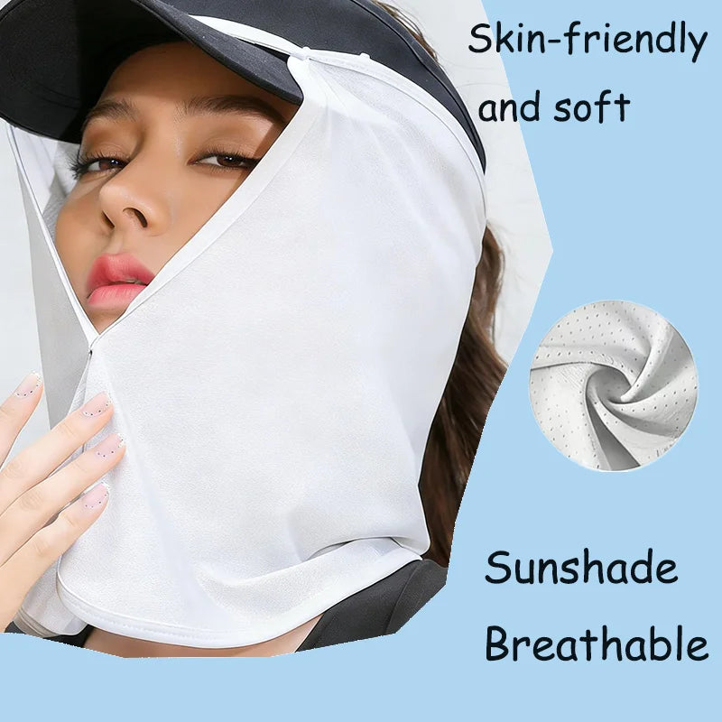 UPF 50+ Outdoor Face & Neck Sun Cover – Quick-Dry Cycling Veil Outdoor Sun Veil Babs