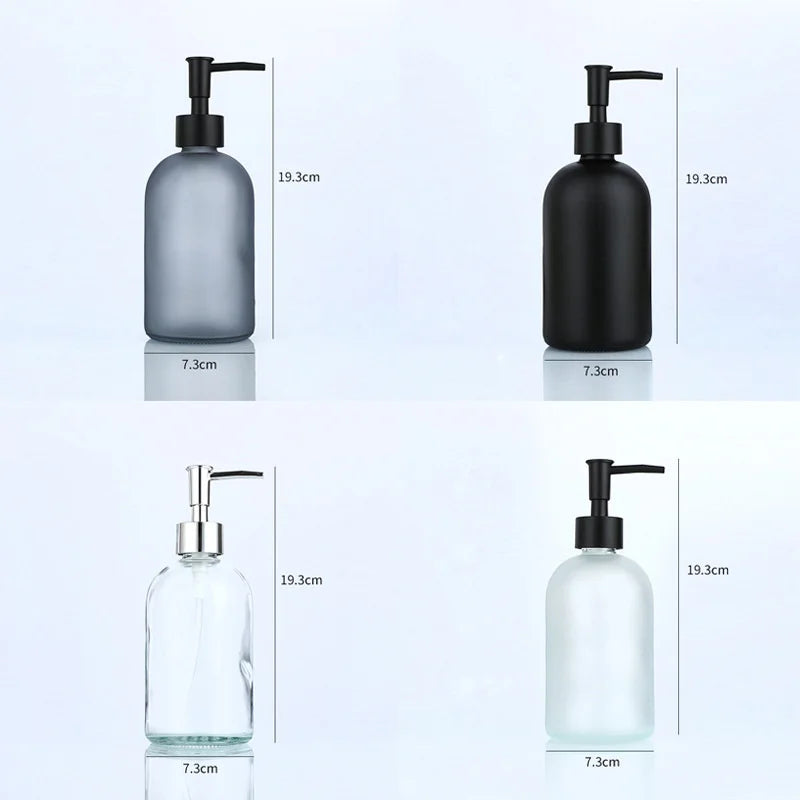 Glass Soap Dispenser Bottle 410ml – Refillable Press Pump Soap Dispenser Bottle Babs