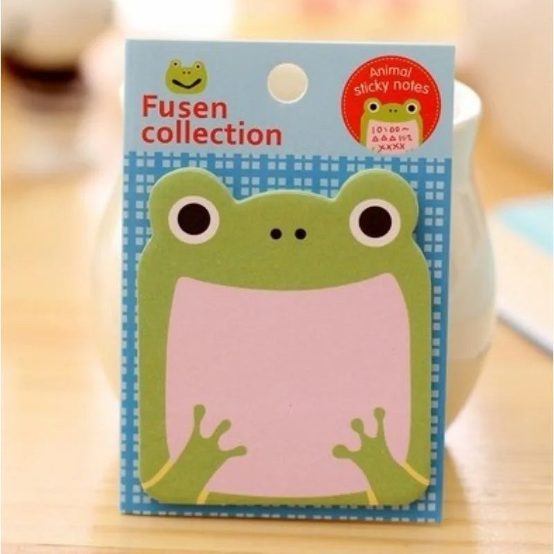 Cute Animal Shaped Sticky Notes – Memo Pads & To-Do Lists Sticky Notes Babs frog-20 pages
