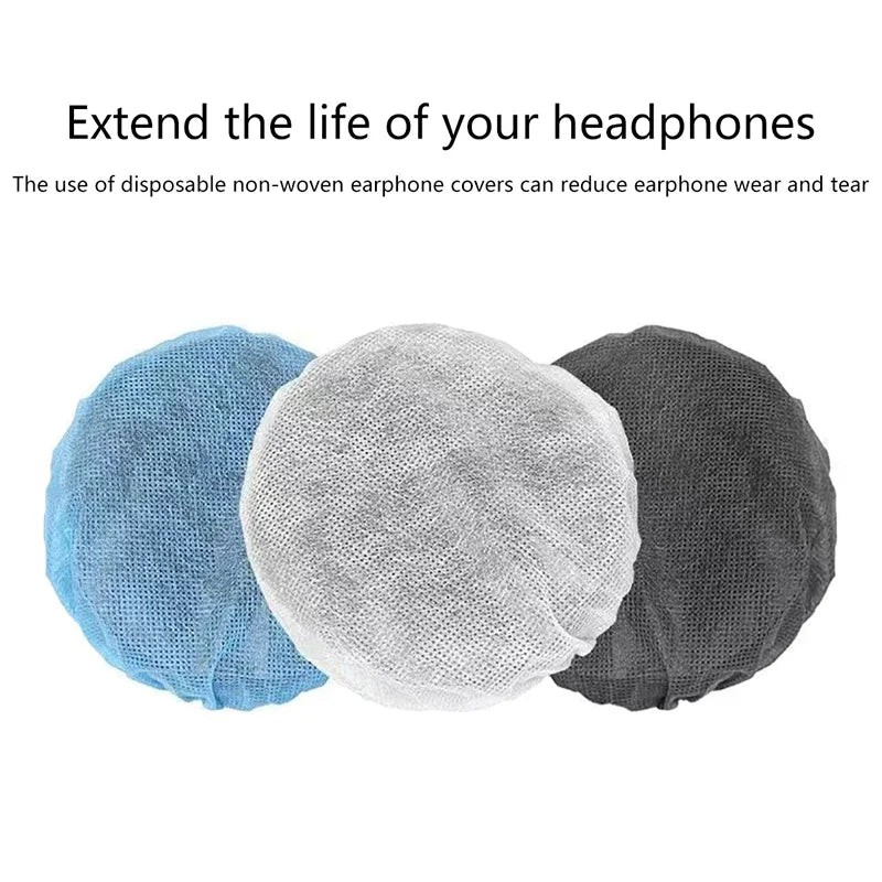 100Pcs Disposable Headphone Covers – Nonwoven Earmuff Cushions Headphone Ear Covers Babs
