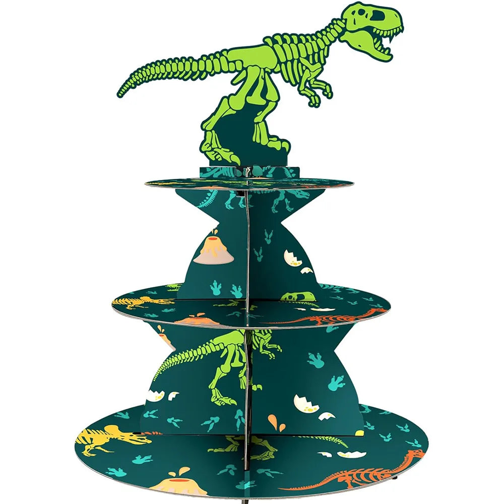 Dinosaur Cupcake Toppers & Cake Decor – Kids Birthday Party Cake Toppers Babs cake stand C as show