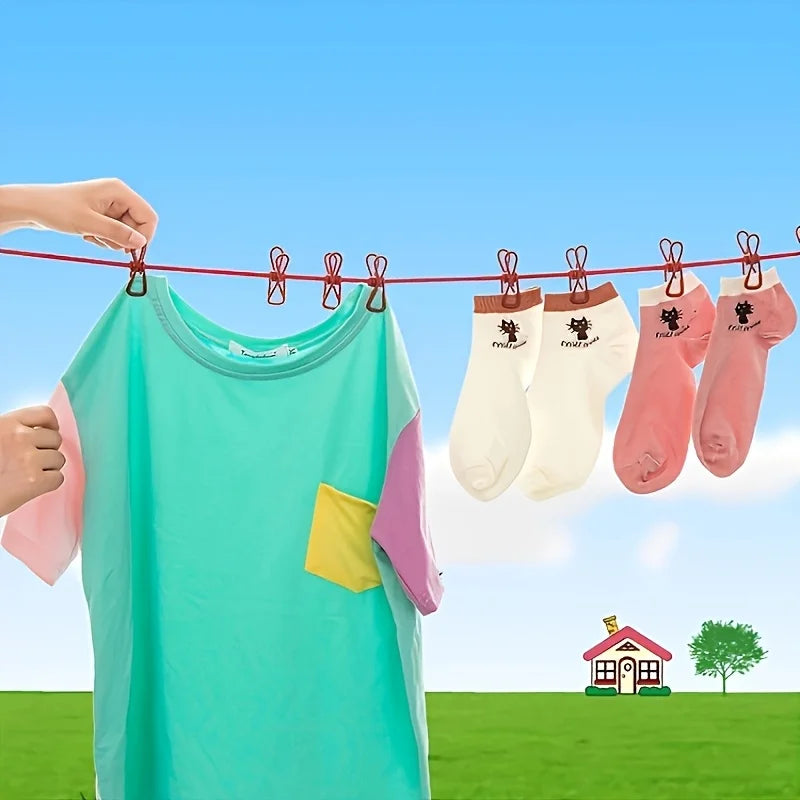 Portable Clothesline with 12 Clothespins – Retractable Travel Portable Clothesline Babs