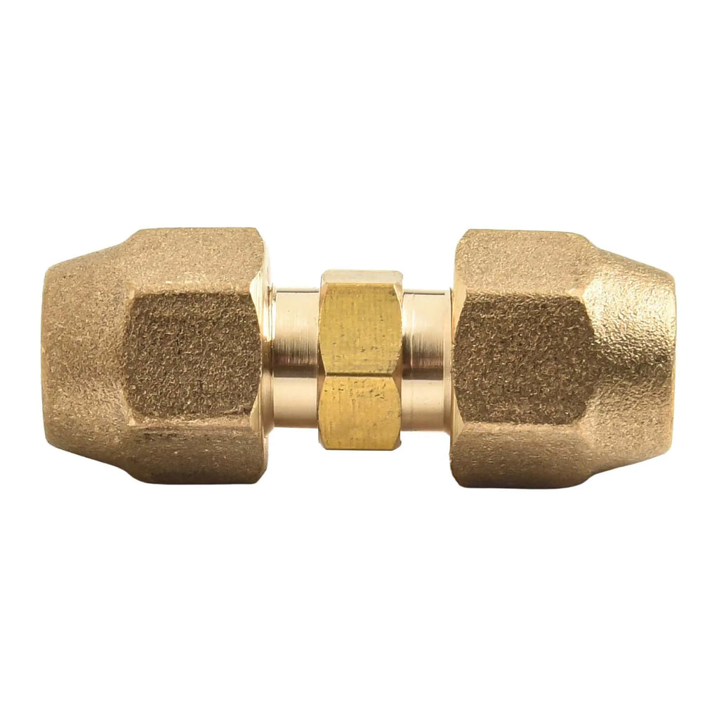 2PCS Copper Flare Double Nipple Pipe Connector 1/4"–5/8" HVAC Pipe Fitting Connector Babs