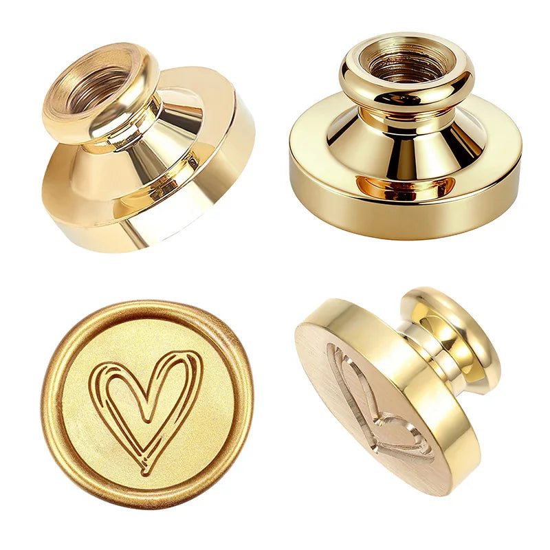 Heart Wax Seal Stamp – Vintage Brass for Wedding & Party Invites Wax Seal Stamp Babs