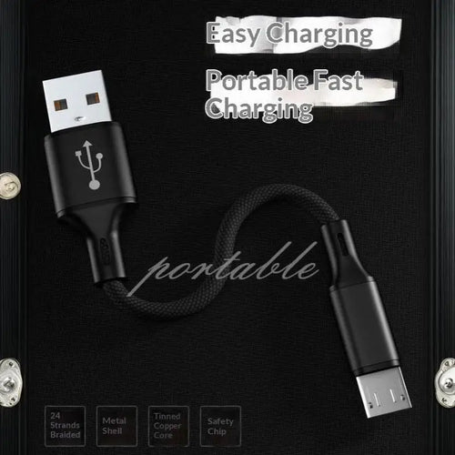 0.25M USB-A to USB-C Nylon Braided 3A Fast Charging Cable USB Charging Cable Babs