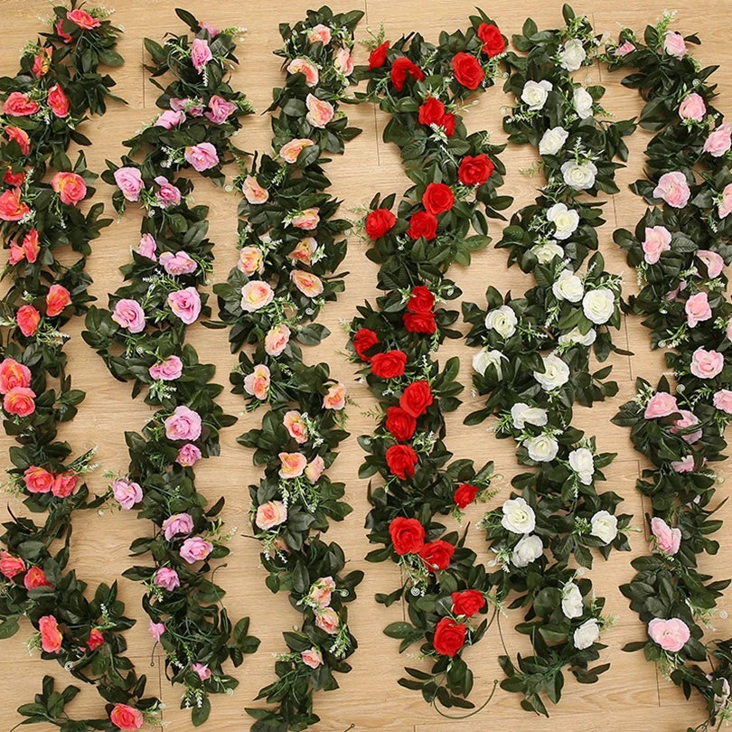 Silk Rose Vine Garland – Artificial Flower Wedding & Home Decor Artificial Flower Garland Babs
