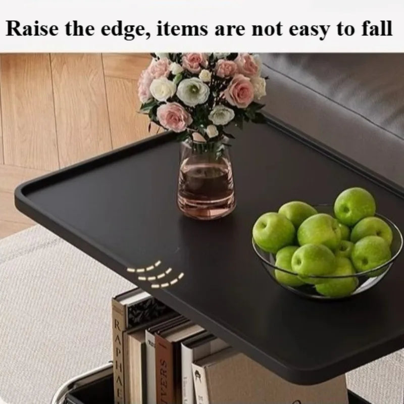 Nordic Wooden Coffee Table with Storage & Wheels | Modern Coffee Side Table Babs