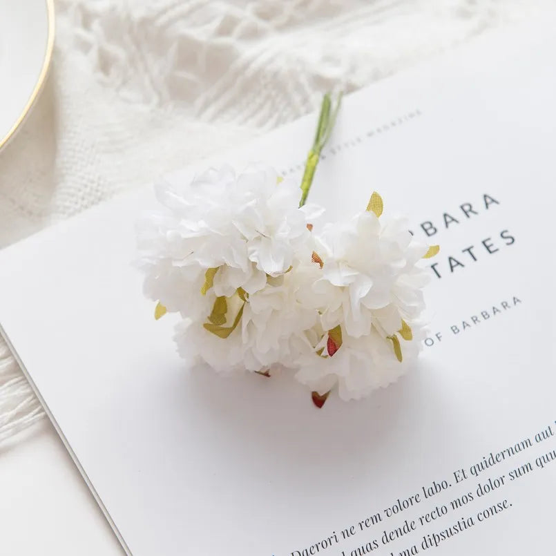 Silk Carnation Artificial Flowers – Wedding & Home DIY Decor Artificial Flowers Babs Milky White 3 Pieces