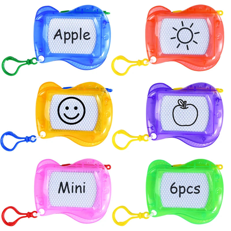 Mini Magnetic Drawing Board Keychain – Erasable Kids Gift Magnetic Drawing Board Babs 6pcs mix