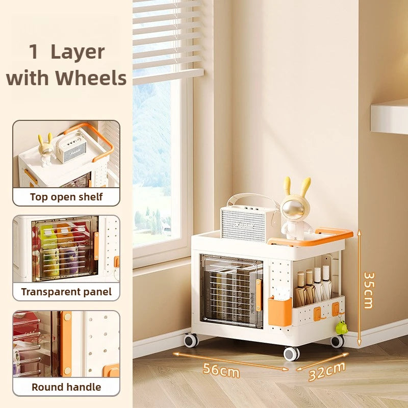 Foldable Rolling Storage Box with Wheels – Large 40–50L Organizer Rolling Storage Bin Babs 1 Layer