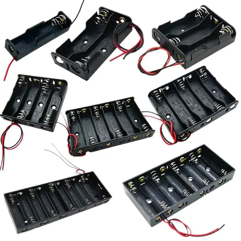 AA Battery Holder 1–4 Slot DIY Case with Leads | HUXUAN Battery Holder Case Babs