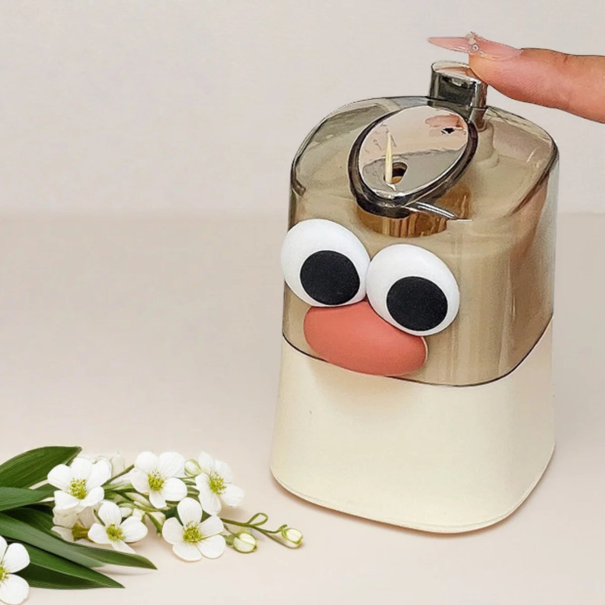 Cute Automatic Pop-Up Toothpick Holder Dispenser | Cartoon Toothpick Dispenser Babs Big-billed duck
