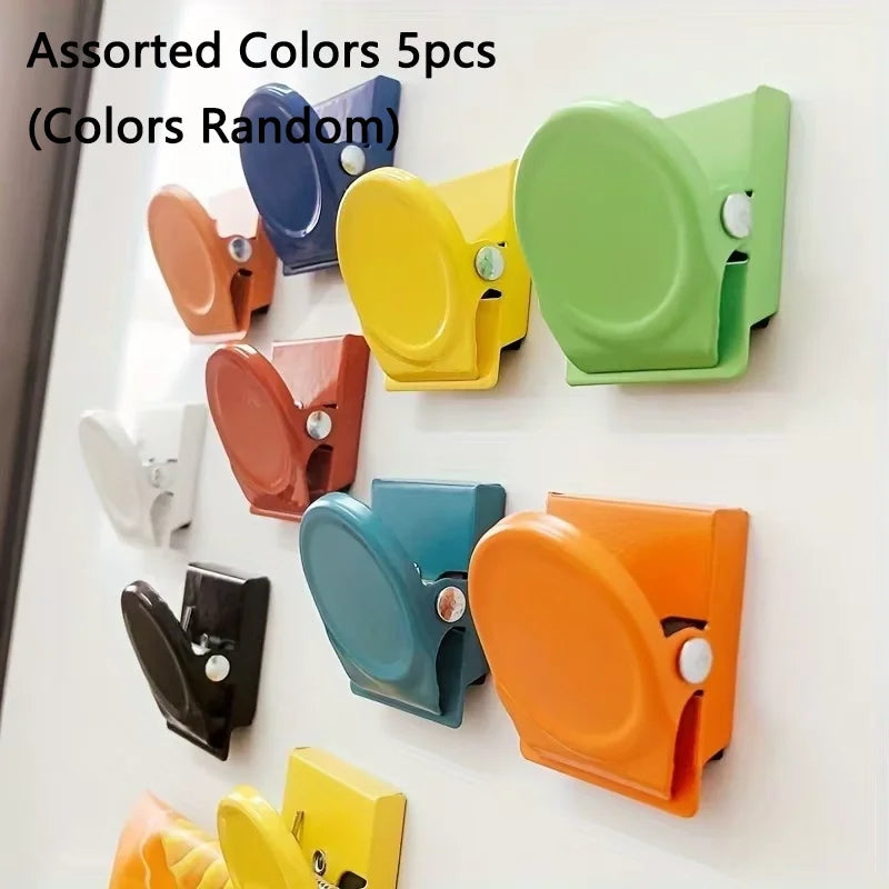 5-Piece Magnetic Clips – Multi-Color Office & Fridge Organizers Magnetic Organizer Clips Babs Mixed Colors 5pcs