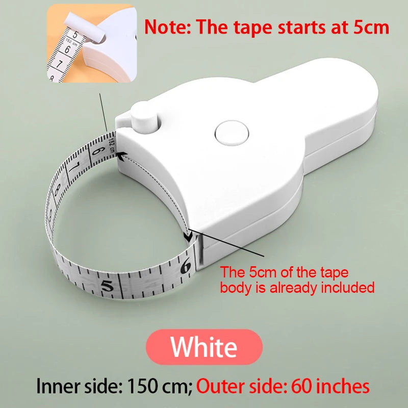Portable Soft Measuring Tape – Retractable 1.5M Mini Ruler Soft Measuring Tape Babs White inch and cm