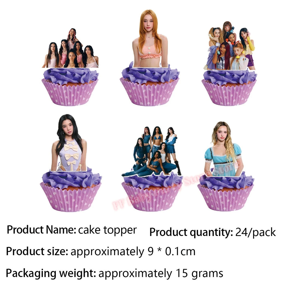 Katseye Kpop Birthday Party Decoration Set – Balloon & Banner Party Decoration Set Babs 24pcs Cupcake topper others