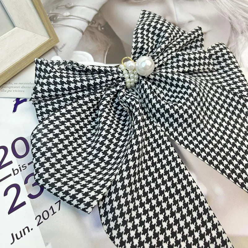 Women's Big Bow Hair Clip Faux Pearl Barrette – Vintage Style Hair Barrette Clip Babs