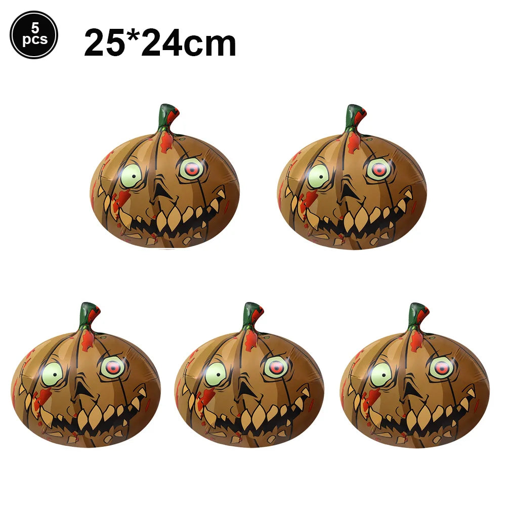 Halloween Foil Balloons Set – Pumpkin Ghost Bat Fringe Curtain Halloween Balloon Set Babs iridescent As pictures show