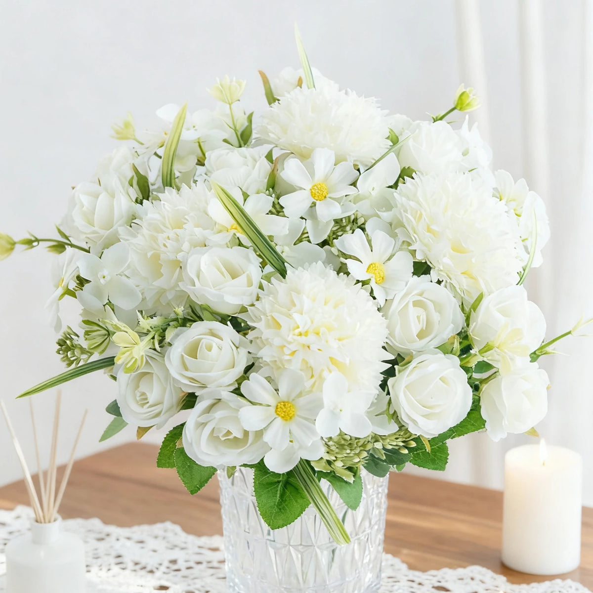 Artificial Silk Rose Bouquet – Wedding & Home Décor Artificial Flower Bouquet Babs