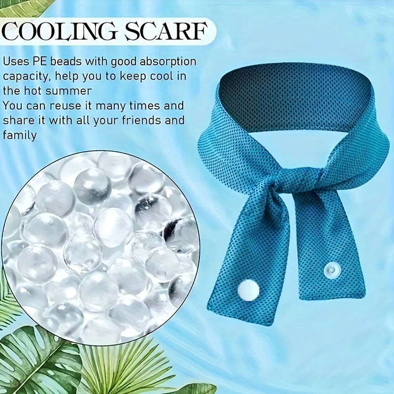 Cooling Ice Scarf – Outdoor Sports Headband & Sweat Wipe Cooling Sports Scarf Babs Blue