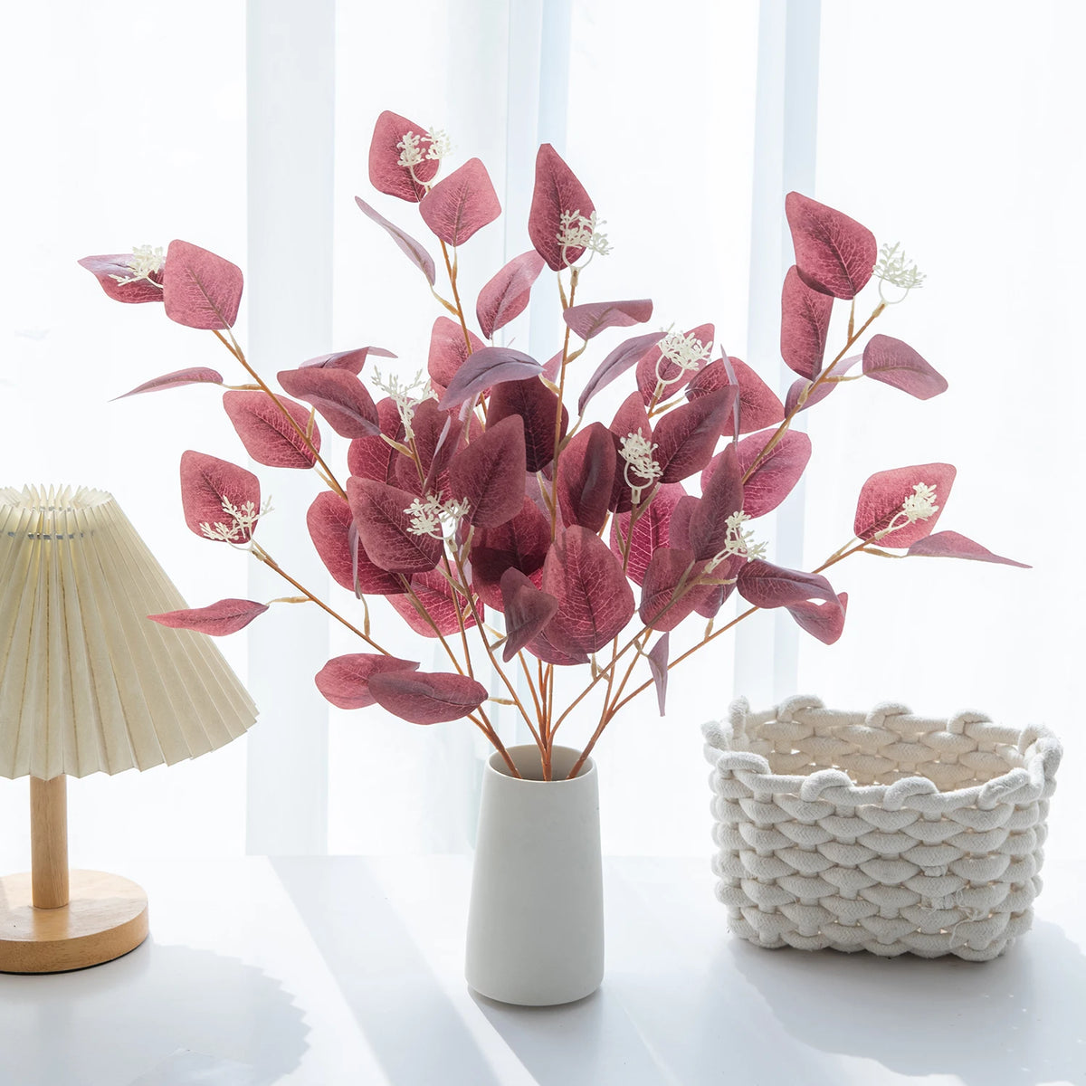 Artificial Eucalyptus Branch – Indoor & Outdoor Plant Decor Artificial Plant Babs Red 1 pc