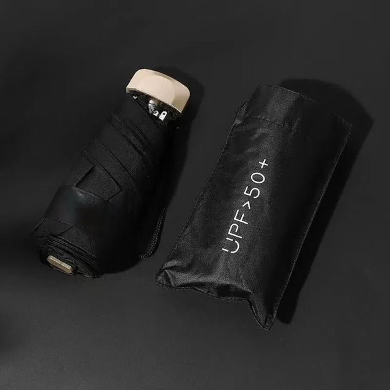 Ultralight Mini Folding Pocket Umbrella with UV Protection Folding Pocket Umbrella Babs Iron 6K black