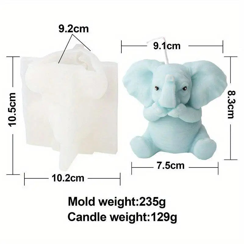 Elephant Silicone Mold – DIY Candle, Soap & Resin Crafting Silicone Craft Mold Babs covering mouth