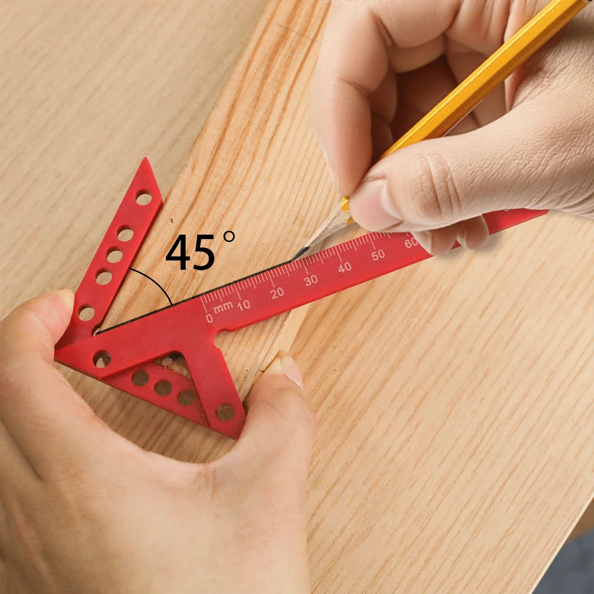 45/90° Center Finder Ruler – Carpenter Angle Marking Tool Carpenter Marking Ruler Babs