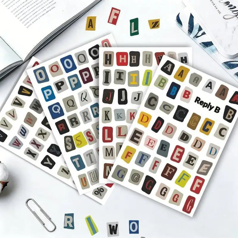 Vintage Retro Alphabet Letter Stickers for Scrapbooking & DIY DIY Craft Stickers Babs E