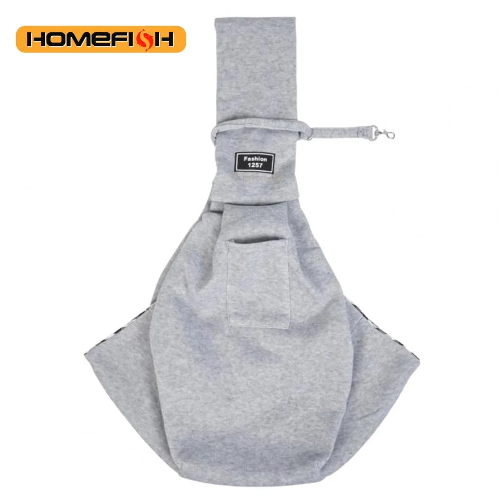 Adjustable Dog Sling Carrier – Breathable Crossbody Pet Bag Dog Sling Carrier Babs Grey G630B