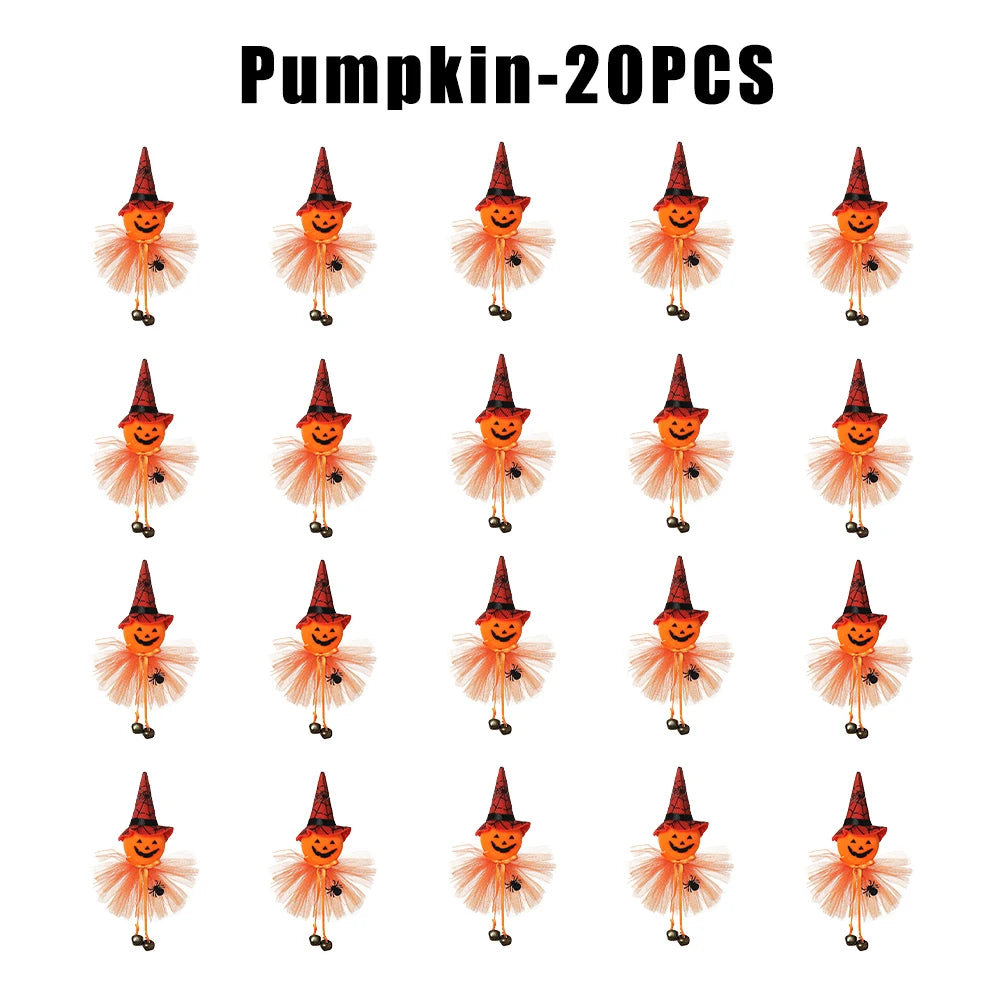 Halloween Witch Hanging Pendant – Wicker Pumpkin Ghost Decor Halloween Hanging Pendant Babs Pumpkin 20PCS