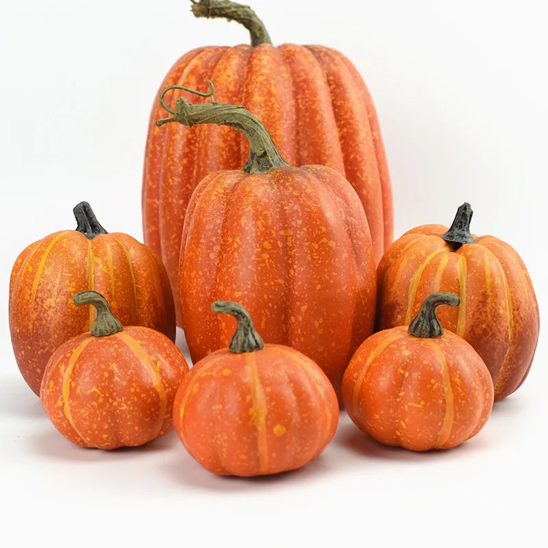 7-Piece Artificial Pumpkin Set – Fall & Halloween Decor Artificial Pumpkin Decor Babs Yellow-1Bag