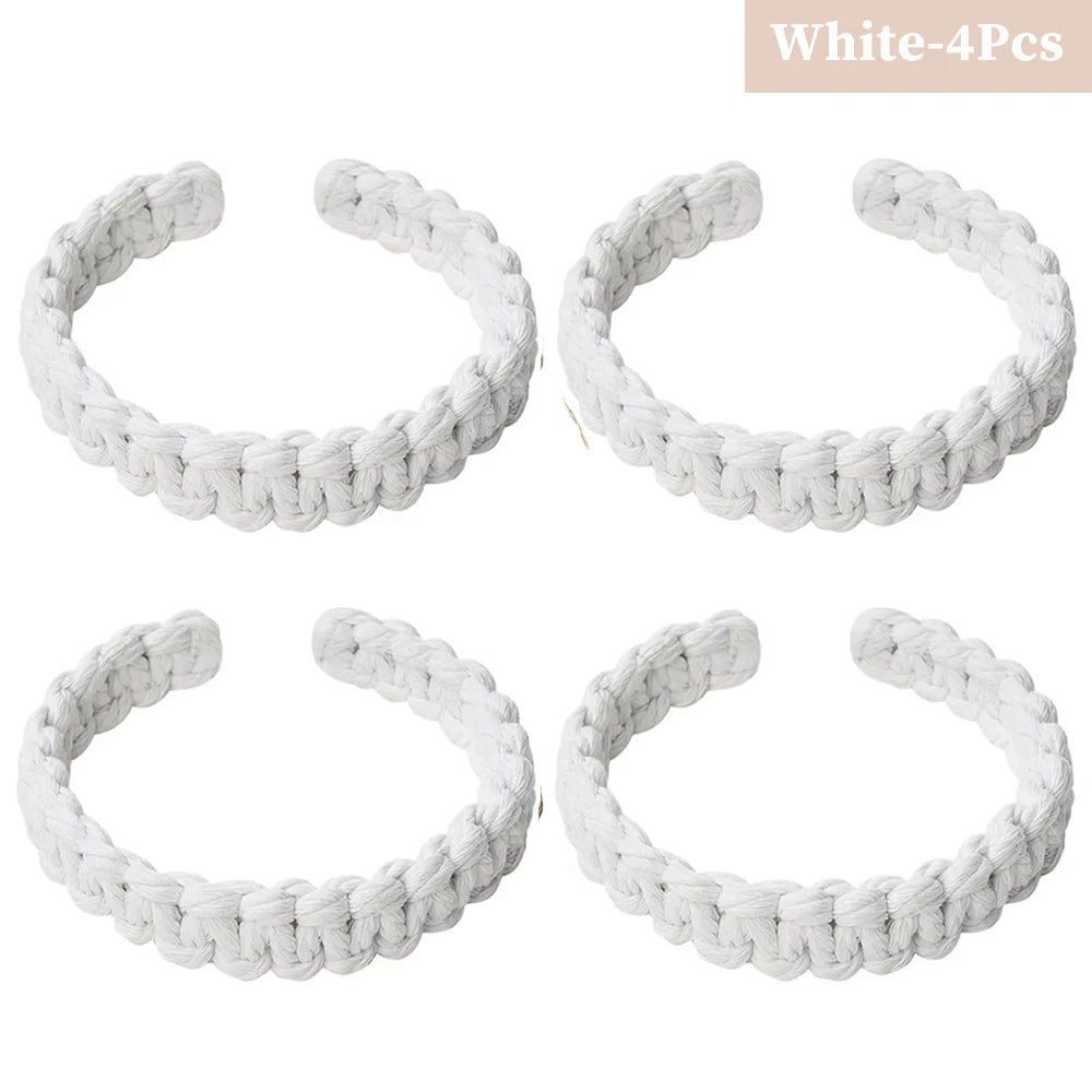 No-Drill Twist Curtain Tiebacks – Braided Rope Holdbacks Curtain Tiebacks Babs White 4Pcs