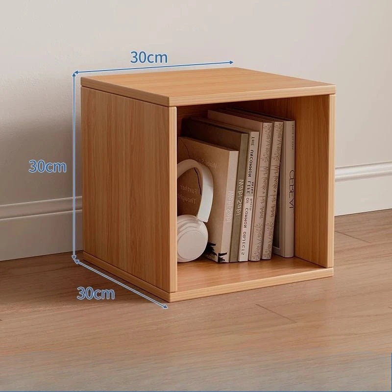 Modern Nordic Cube Bookcase with Storage Cabinet – 30cm Cube Bookcase Babs Log Doorless