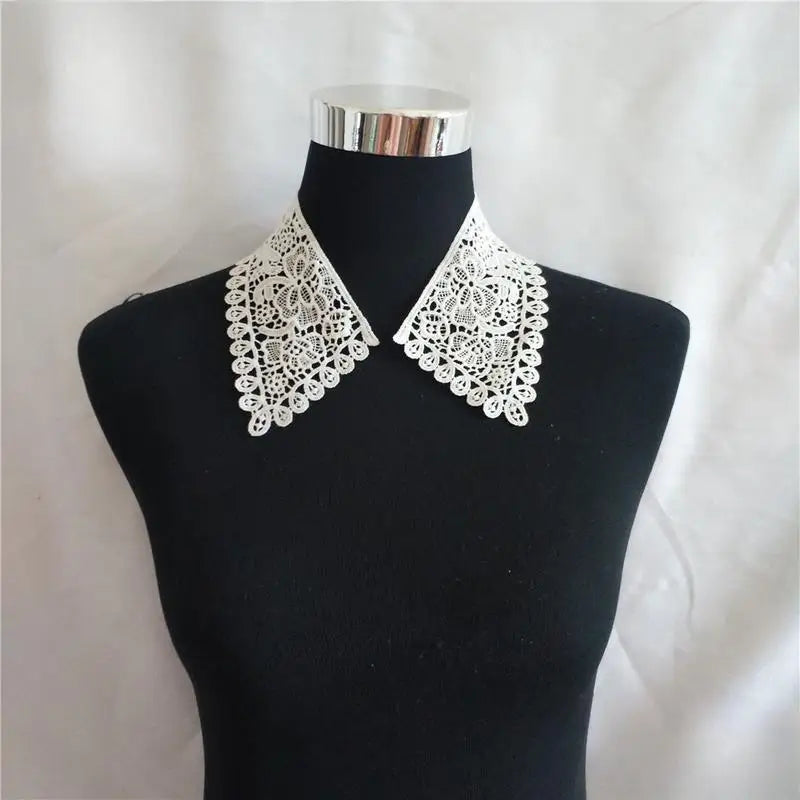 White Hollowed-Out Lace Collar – DIY Dress & Shirt Trim Lace Collar Trim Babs
