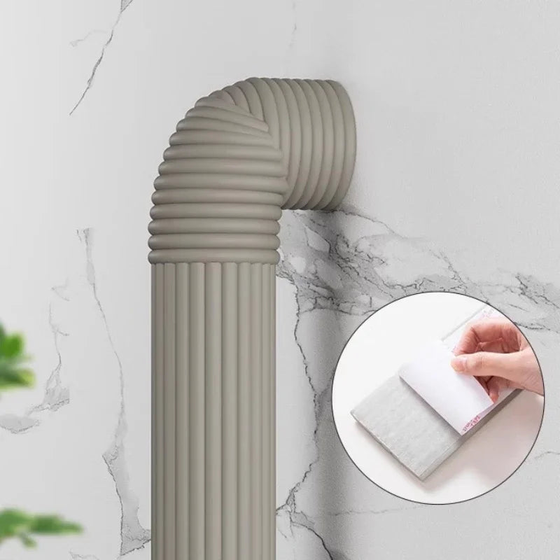 Self-Adhesive Pipe Wrap Concealer – Decorative Cover 1–4 Rolls Pipe Cover Wrap Babs Grey 2Rolls 2M