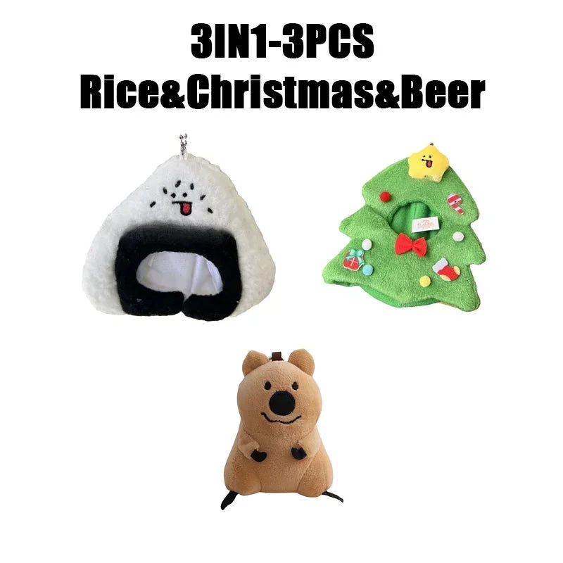 Plush Animal Hood Keychain DIY Craft Kit – Holiday Gift DIY Plush Craft Kit Babs SetC-3PCS
