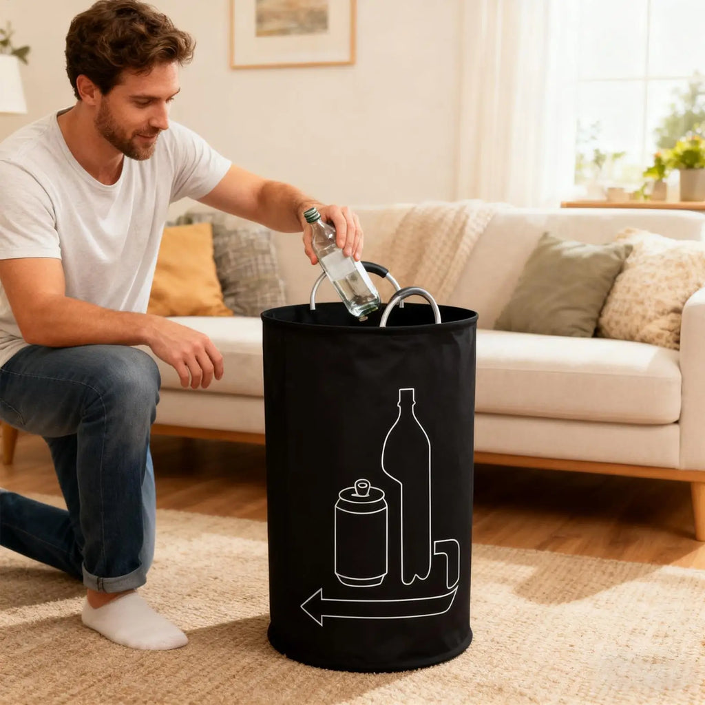 115L Folding Bottle Storage Basket – Large Recycling Bin Bag Recycling Storage Bin Babs