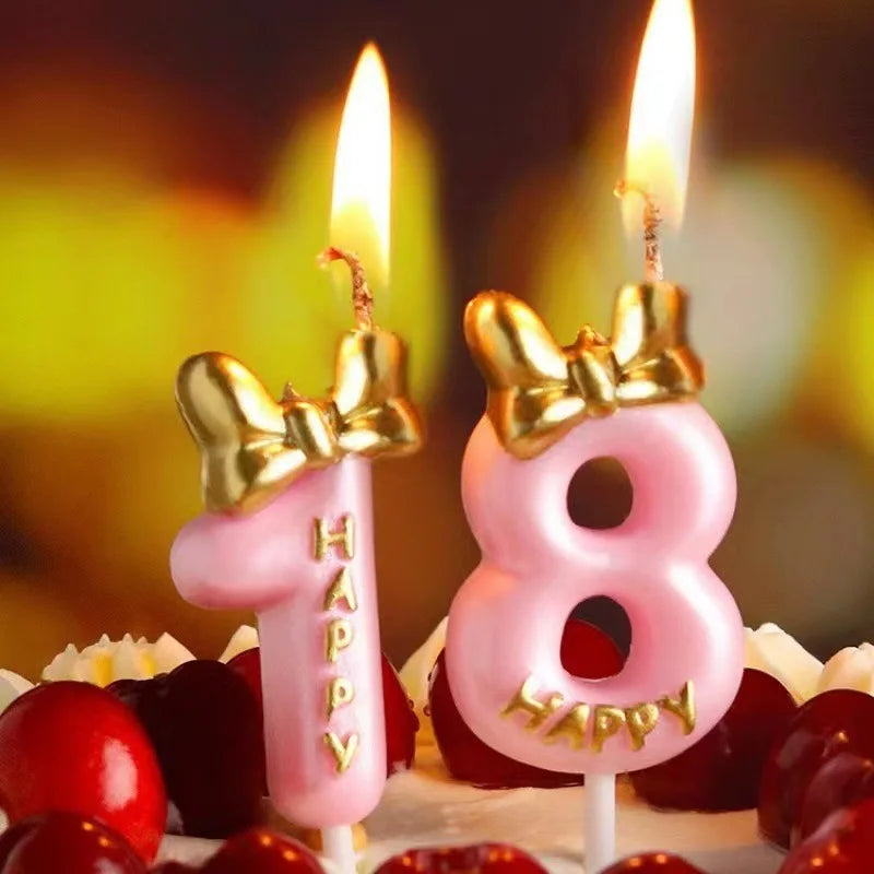 Pink Number Cake Topper Candles 0–9 | Girls Birthday Party Birthday Cake Candles Babs