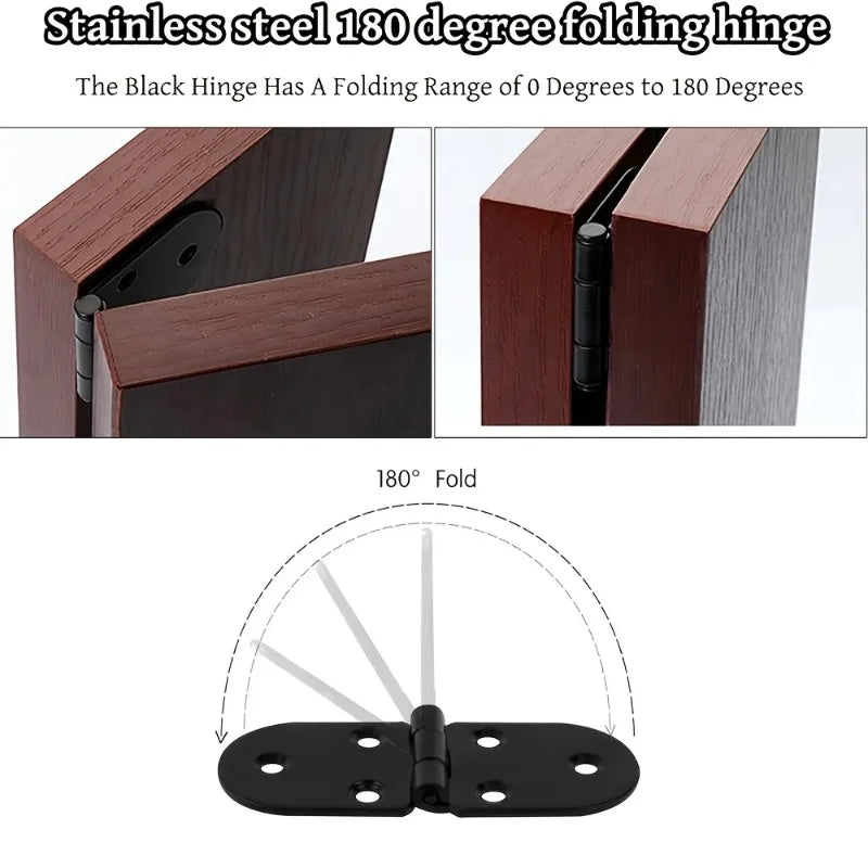 4pcs Zinc Alloy Folding Cabinet & Table Hinges – 180° Flip Folding Cabinet Hinges Babs