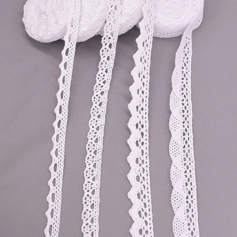 White Embroidered Lace Trim Ribbon 5/10 Yards – DIY Sewing Lace Trim Ribbon Babs