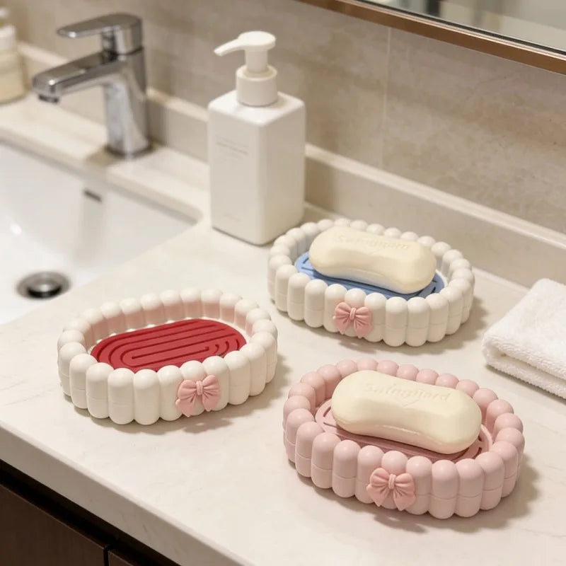 Double Layer Soap Box with Drainage & Anti-Slip Soap Holder Soap Dish Holder Babs