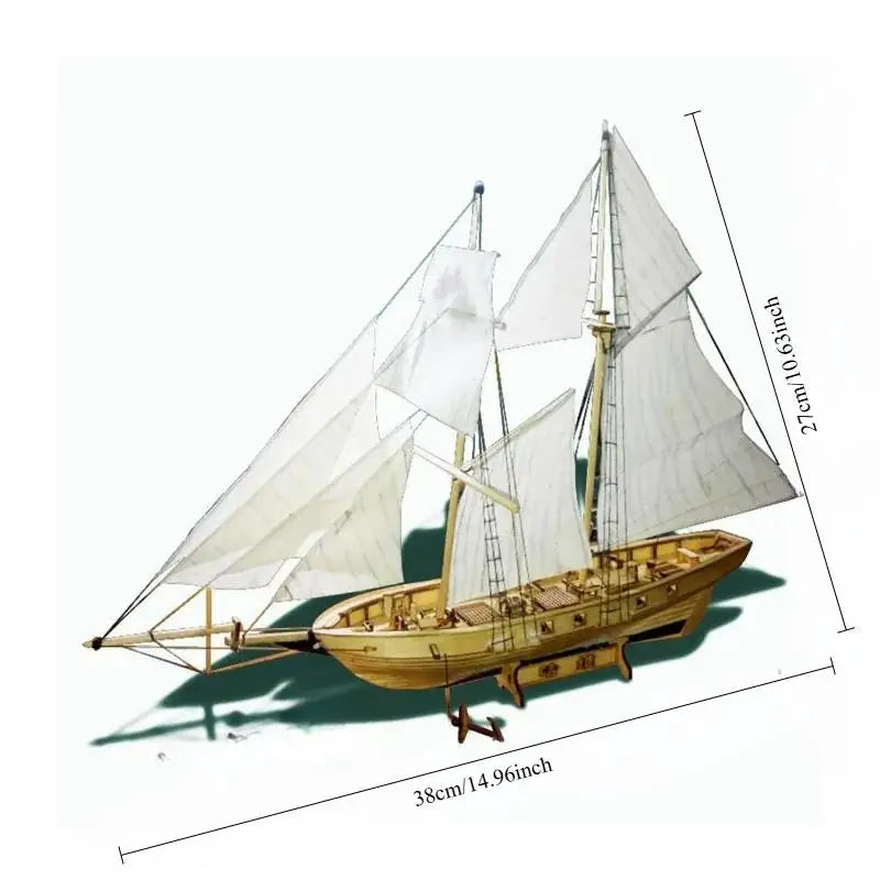 Harvey Wooden Sailboat Model Kit – DIY Ship Assembly Set Wooden Model Kit Babs