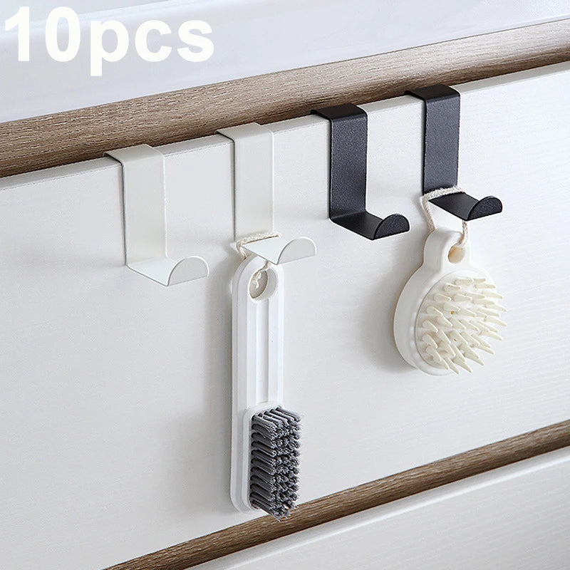 Z-Shaped Stainless Steel Cabinet Door Hooks – 10 Pack Organizer Cabinet Door Hook Babs
